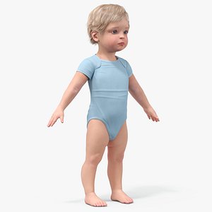 Boy Aged 1 Year in Bodysuit A-Pose