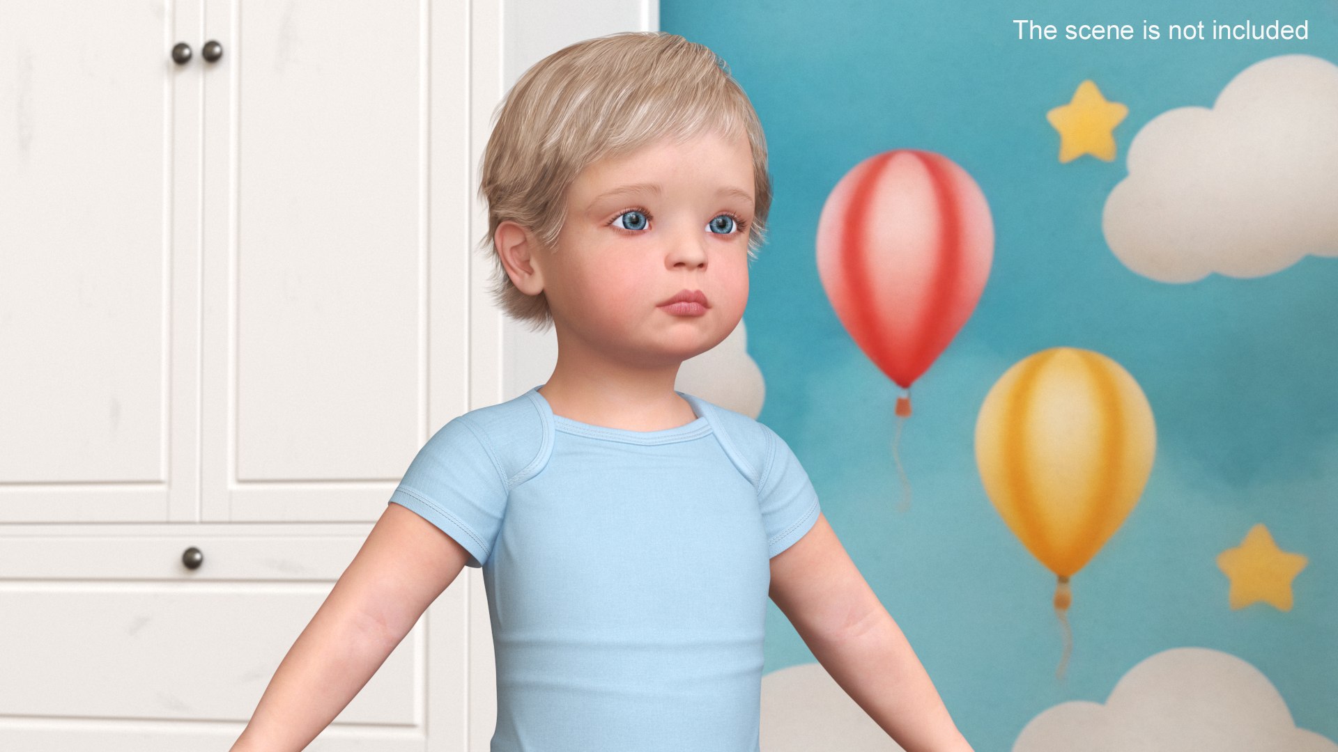 Boy Aged 1 Year In Bodysuit A-Pose 3D Model - TurboSquid 2269856