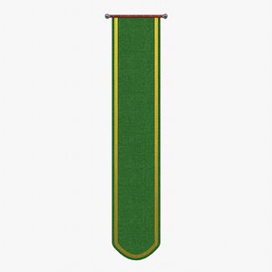 Wall Banner Rounded Green 3D model