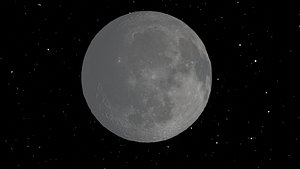 3D MOON WITH STARRY SKY