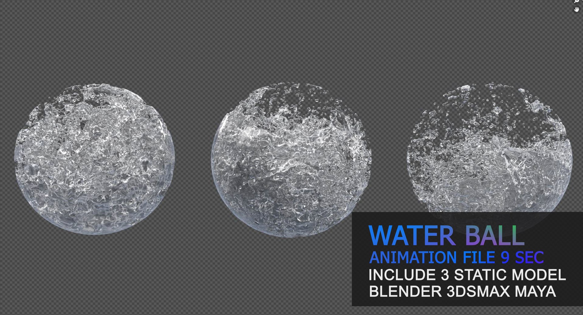 Water Ball Splash Animation 3D - TurboSquid 1952313