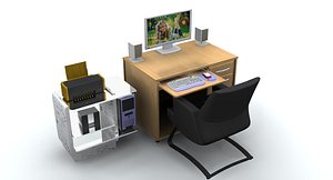 3d computer desk cpu