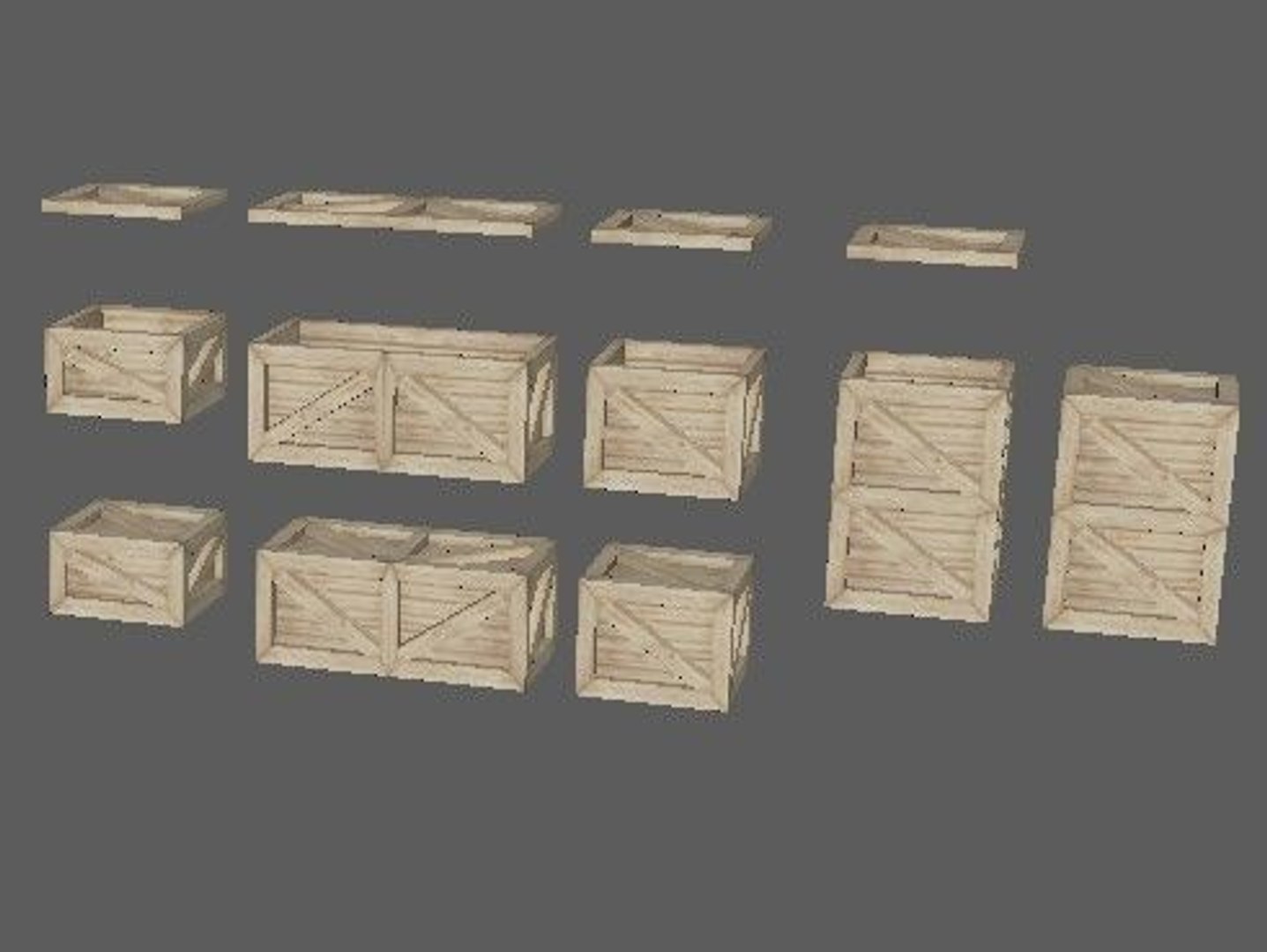 3D wooden boxes model - TurboSquid 1649967