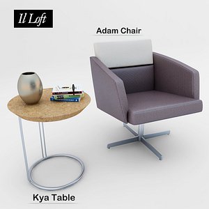 3D adam armchair table model