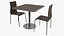 Cafe Table and Chairs Set 3D model