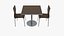 Cafe Table and Chairs Set 3D model