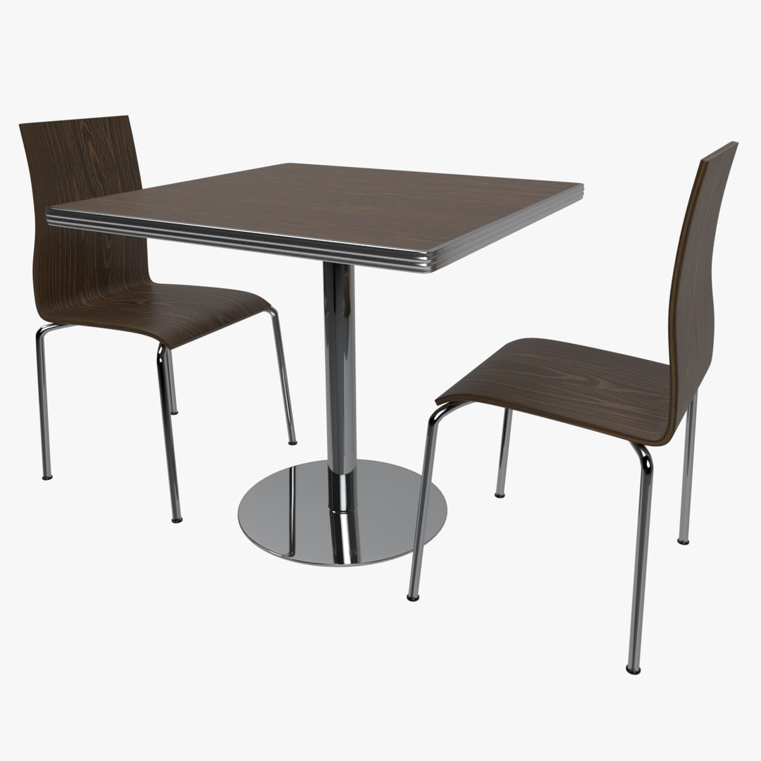 Cafe Table And Chairs Set 3D Model TurboSquid 1731622