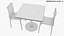 Cafe Table and Chairs Set 3D model