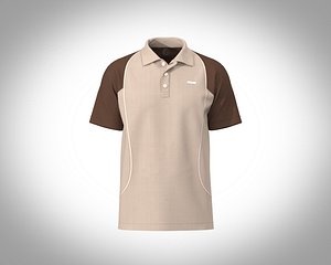 Mens Polo Shirt with cut and sew mesh and tipping detailing 3D