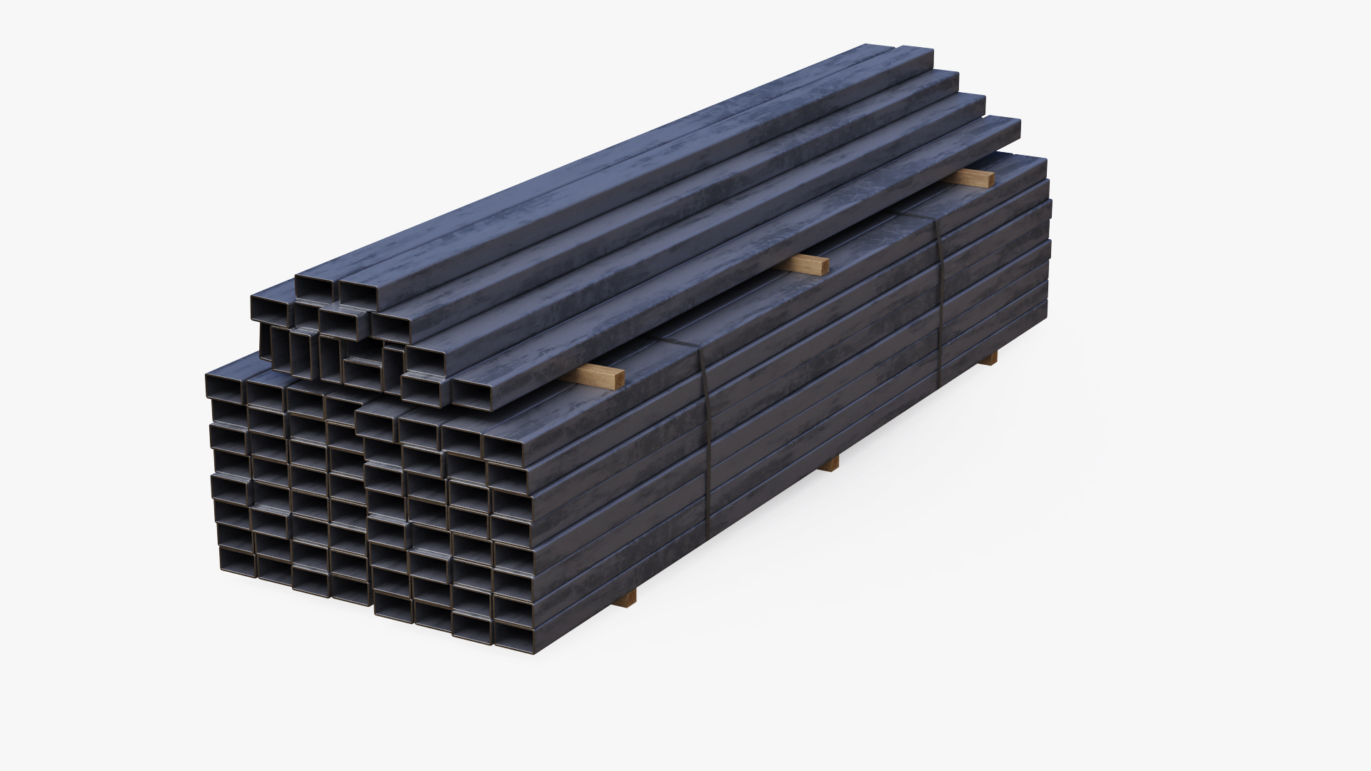 3D Rectangular Metal Tubes - TurboSquid 2018914