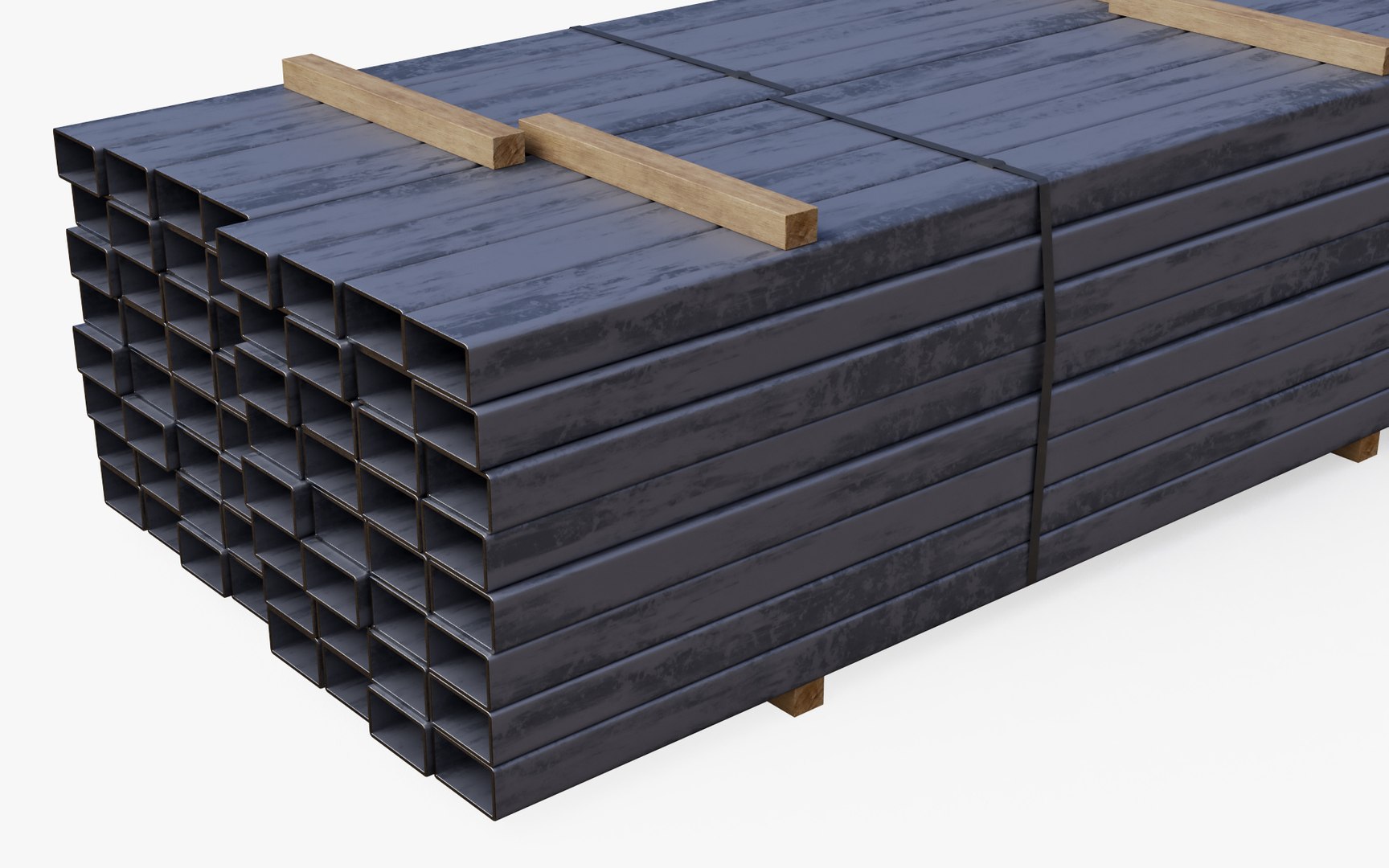 3D Rectangular Metal Tubes - TurboSquid 2018914