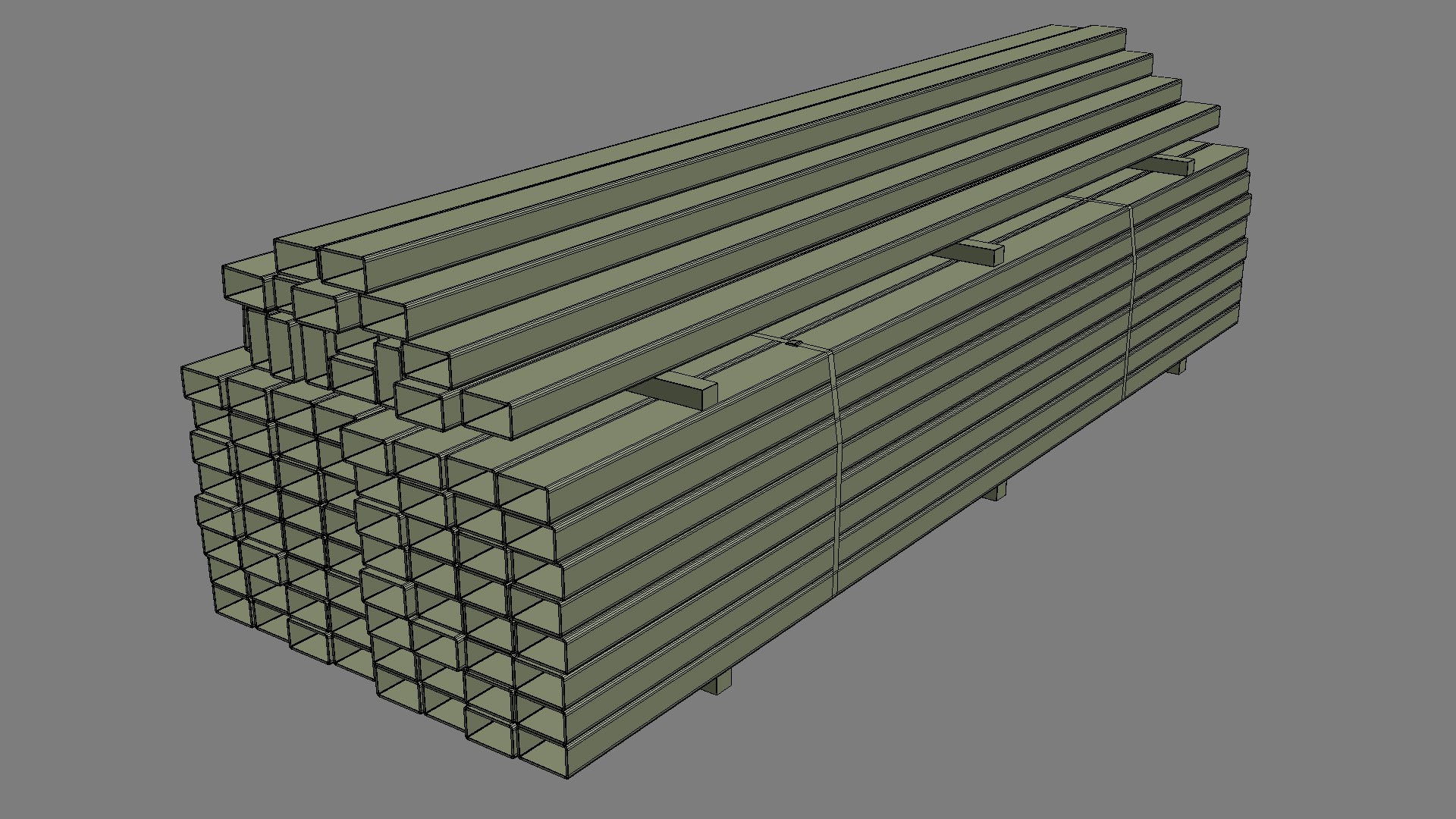 3D Rectangular Metal Tubes - TurboSquid 2018914