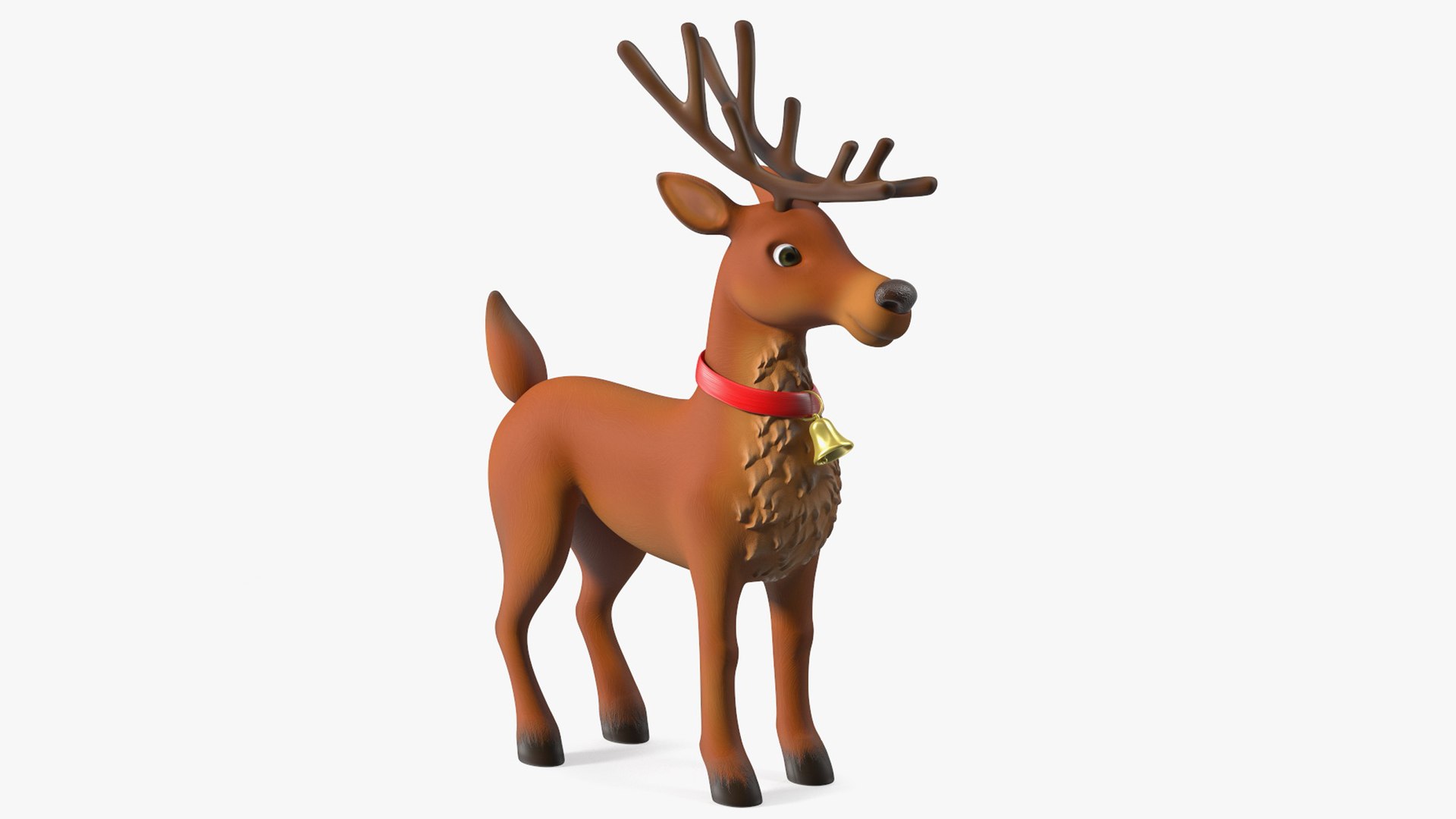 Cartoon Christmas Deer Rigged for Maya 3D model preview