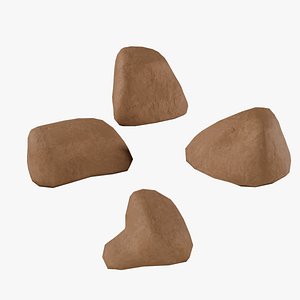 3D Rusty Red Canyon Rocks Pack model