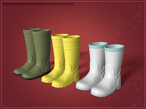 3D Rain and children boots model