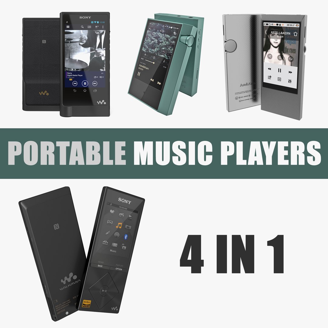 Portable Music Players 3D Models Collection 3D model preview
