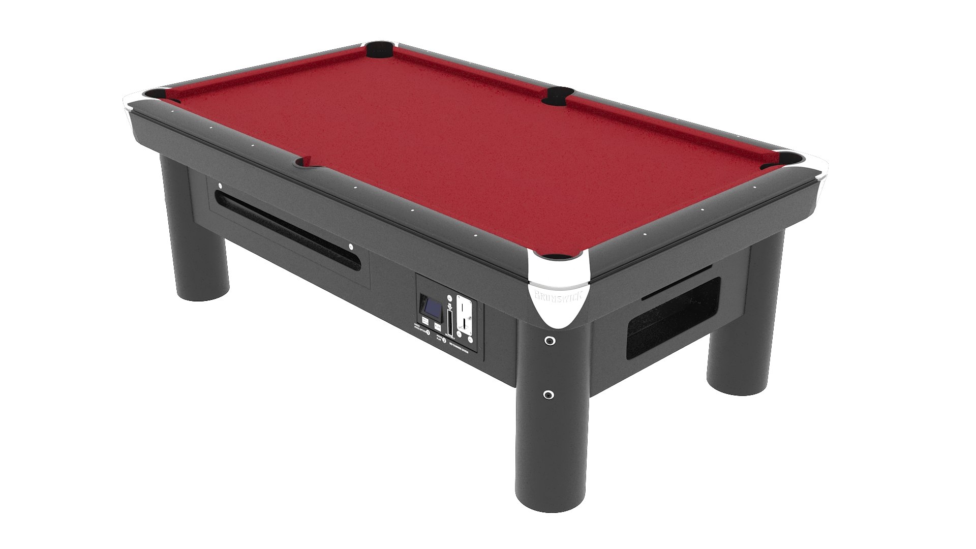 Pool Table Red Empty 3D model preview
