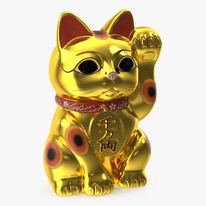 Traditional Japanese Maneki Neko Lucky Cat 3D model