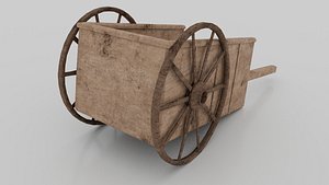 Woodenwheeledcart 3D model
