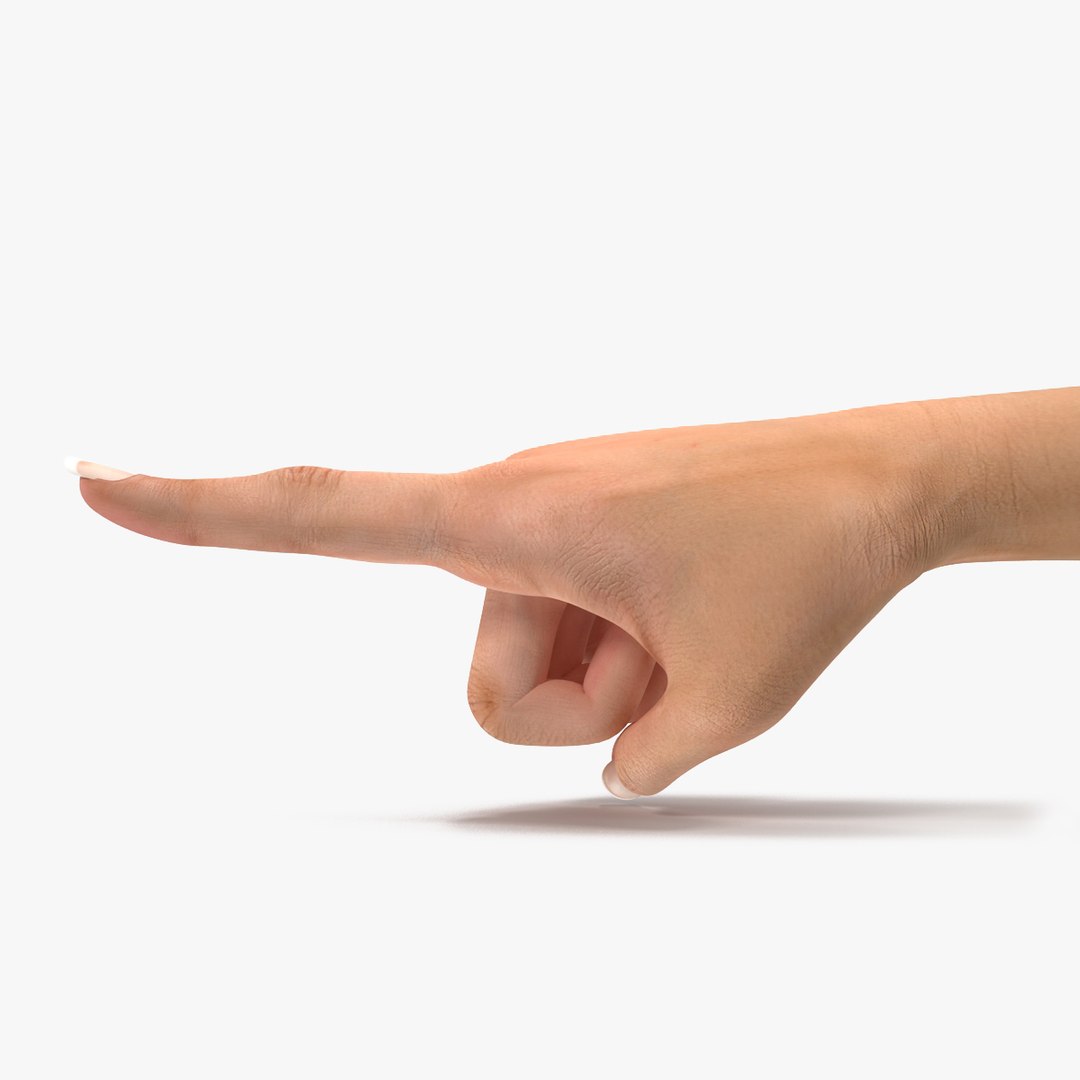 Female Hand 2 Finger Point 3D model preview