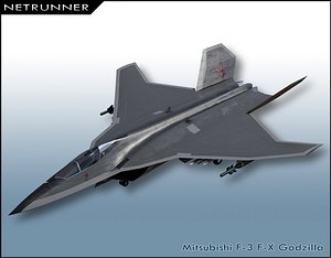 Mitsubishi F-3 F-X Godzilla 3D model