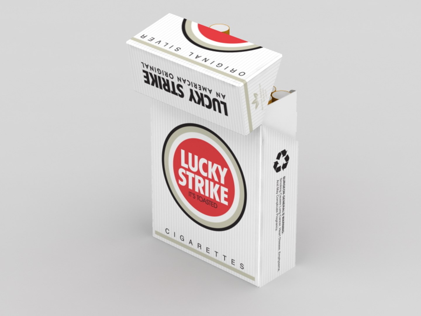 3d model lucky strike cigarette pack