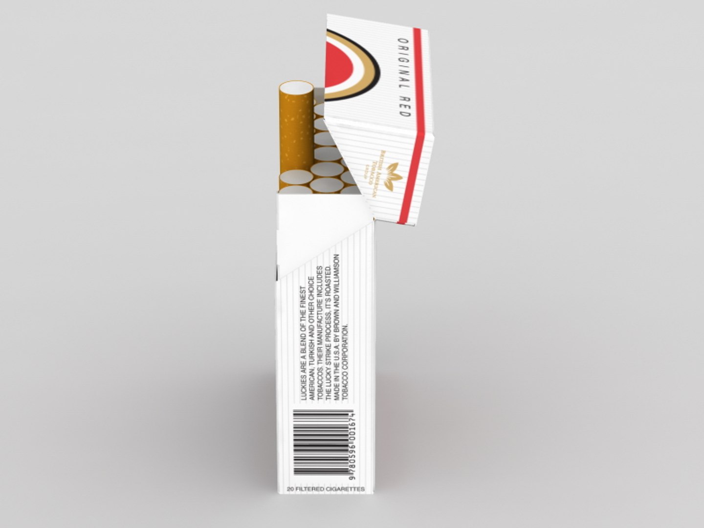 3d Model Lucky Strike Cigarette Pack