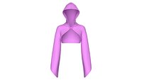 Girls Hooded Shrug Crop Top