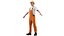 Worker In Orange Overalls 3D