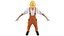 Worker In Orange Overalls 3D