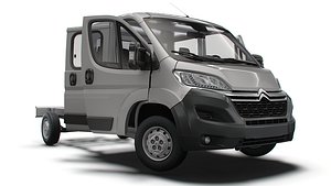 3D Citroen Jumper Chassis Truck CrCab 4035WB HQInterior 2023