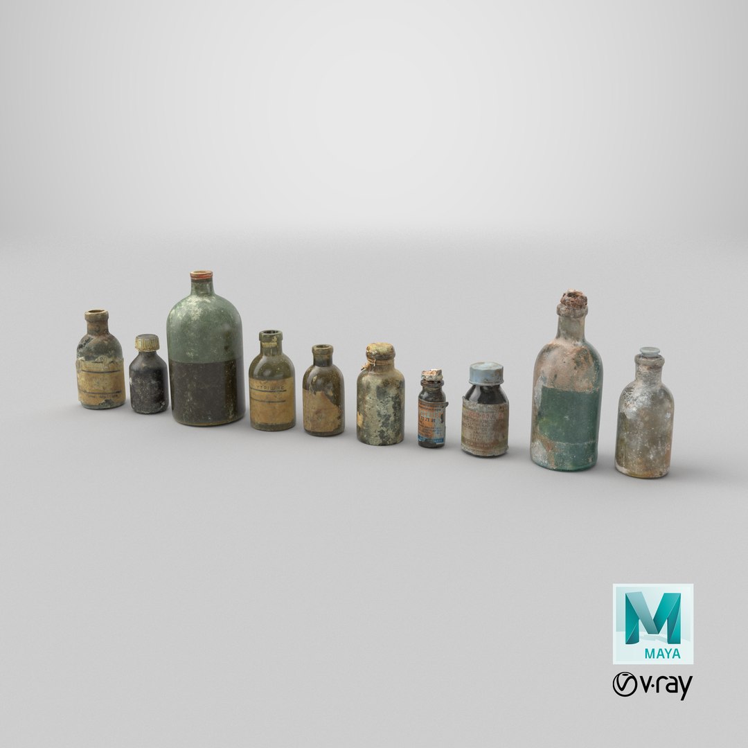 3D Medical Old Bottles Collection https://p.turbosquid.com/ts-thumb/K2/ZMye1a/O0/stemcell_maya_vray_render/png/1789384091/1920x1080/fit_q87/74e865547dcf3dddefb1bea0e855208f7410e4c0/stemcell_maya_vray_render.jpg