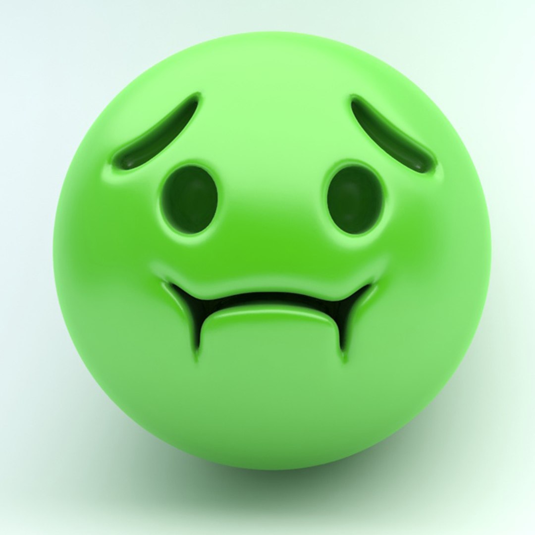 green sick smiley face