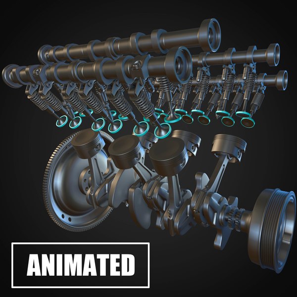 modelo 3d Motor v6 animado - TurboSquid 1415229