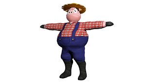 3D farmer pig