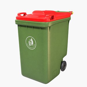3D Trash Wheelie Bin - PBR 3D Model model