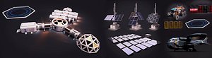 3D model space craft panels mars