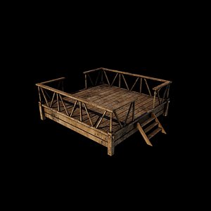 Wooden Terrace 3D model 3D