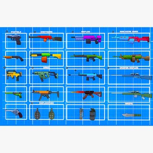 Stylize Low Poly Weapon Pack 3D