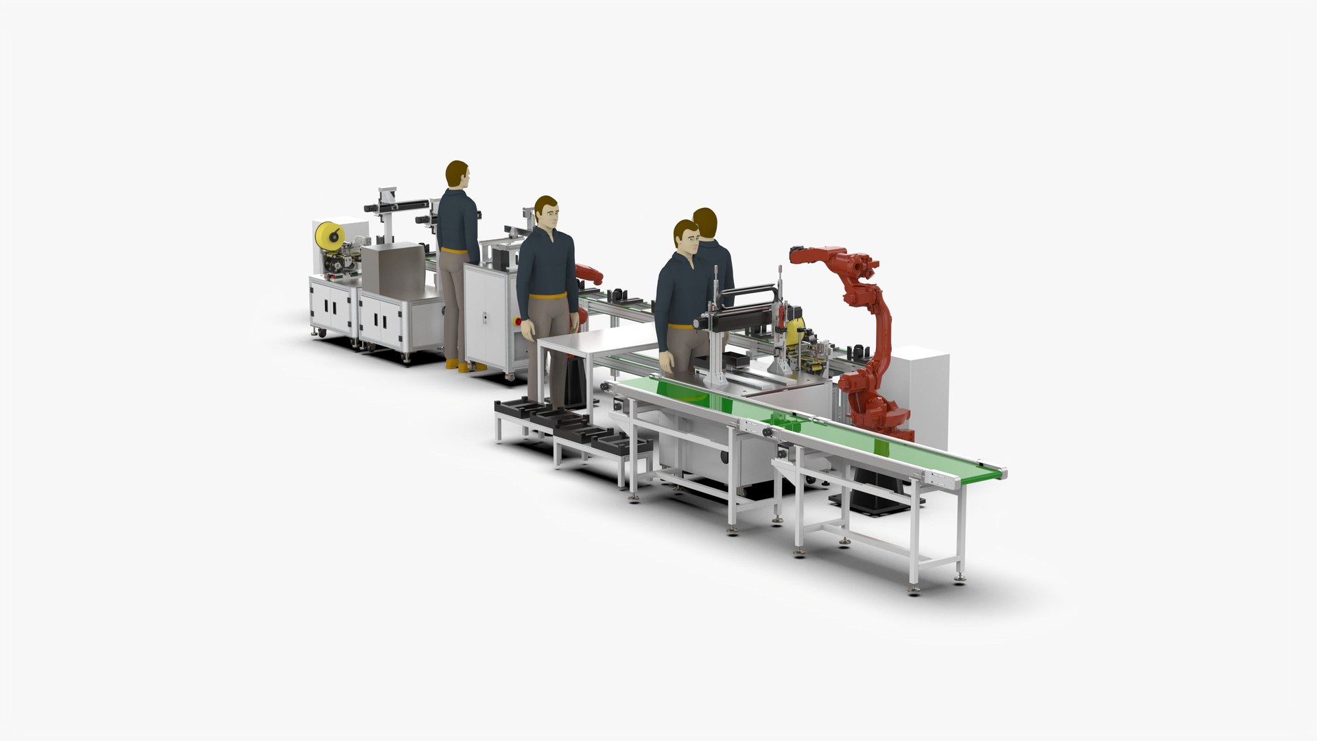 Shell Automatic Locking Labeling Line 3D - TurboSquid 2027077