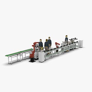 Shell Automatic Locking Labeling Line 3D