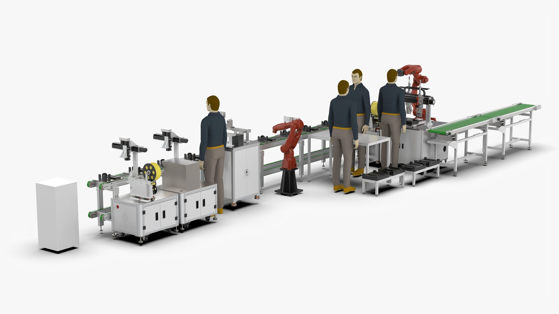 Shell Automatic Locking Labeling Line 3D - TurboSquid 2027077