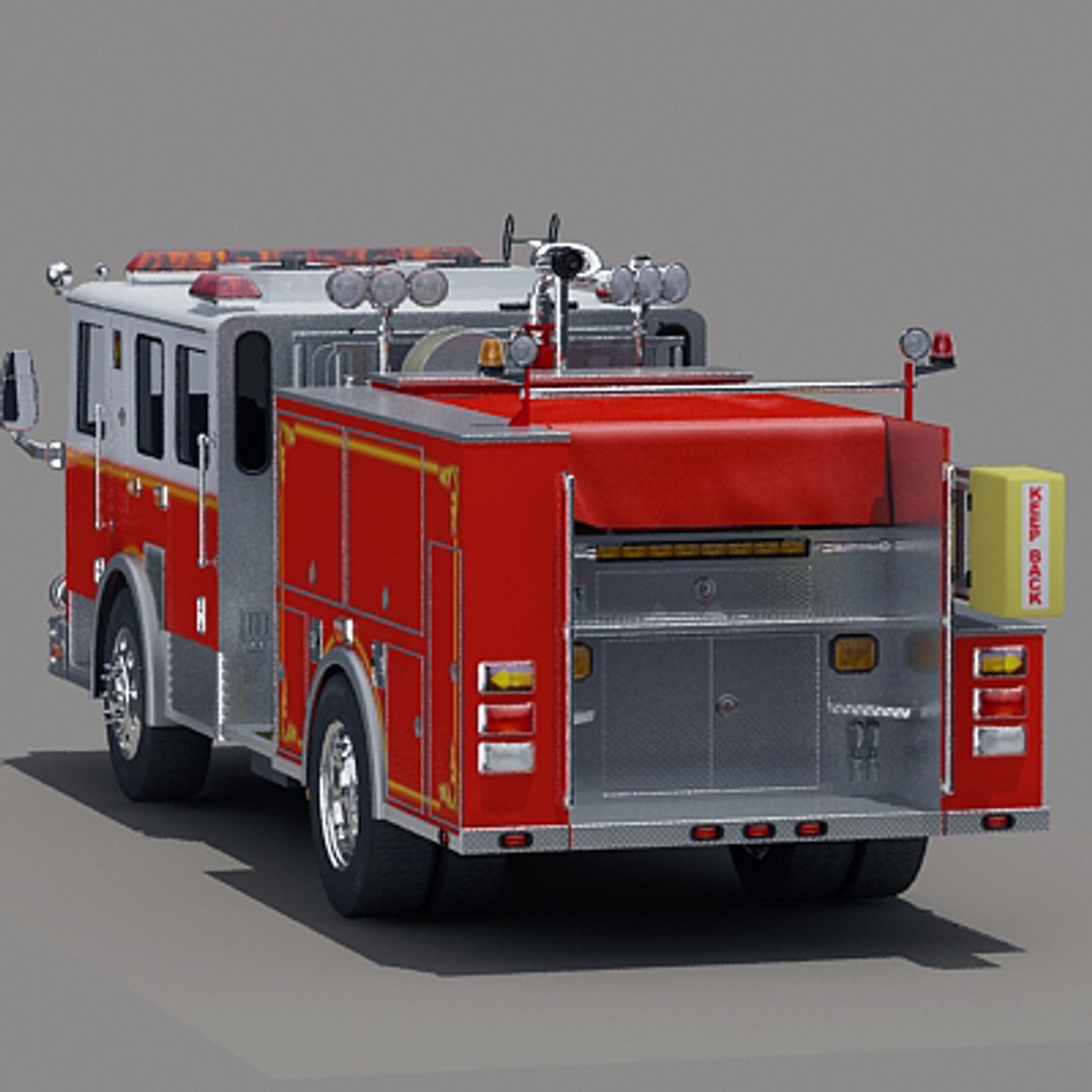 trucks commercial pumper 3d model