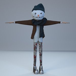 man snow snowman 3D model