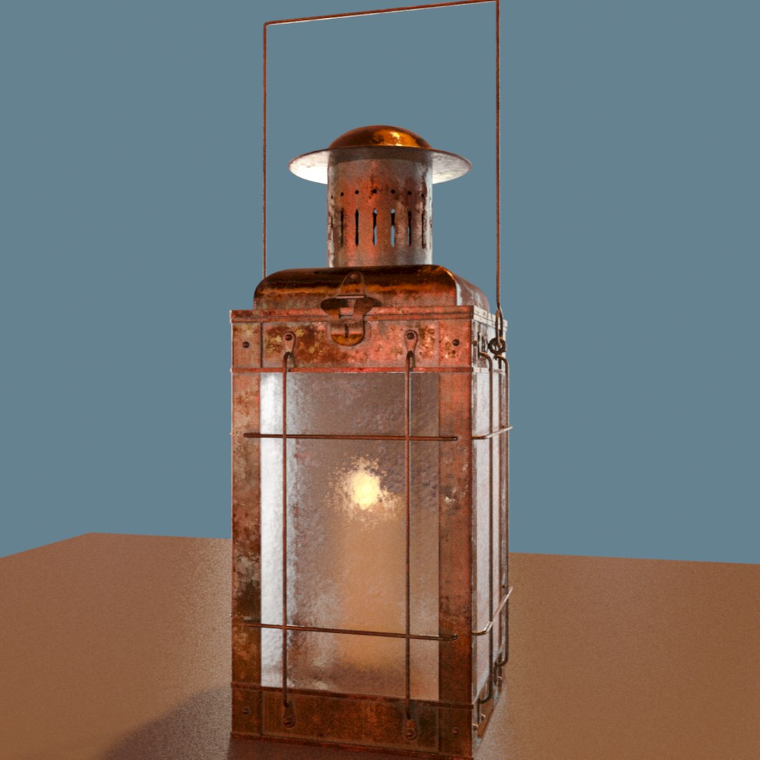 Old Hurricane Lantern With Candle And Animated Fire Model - TurboSquid ...