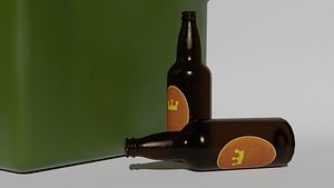 Glass beer bottle