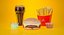 Burger con patatine fritte e Coca cola