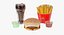 Burger con patatine fritte e Coca cola