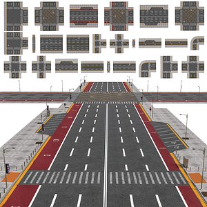 Road Pack Set 01LowPolyGameReady