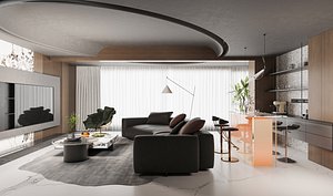 3D Modern living room